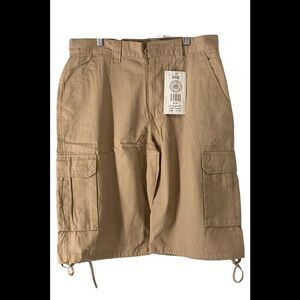 Noiz Men's Cotton Regular Fit Cargo Shorts Brown - Regular